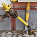 gas line with damage or leak